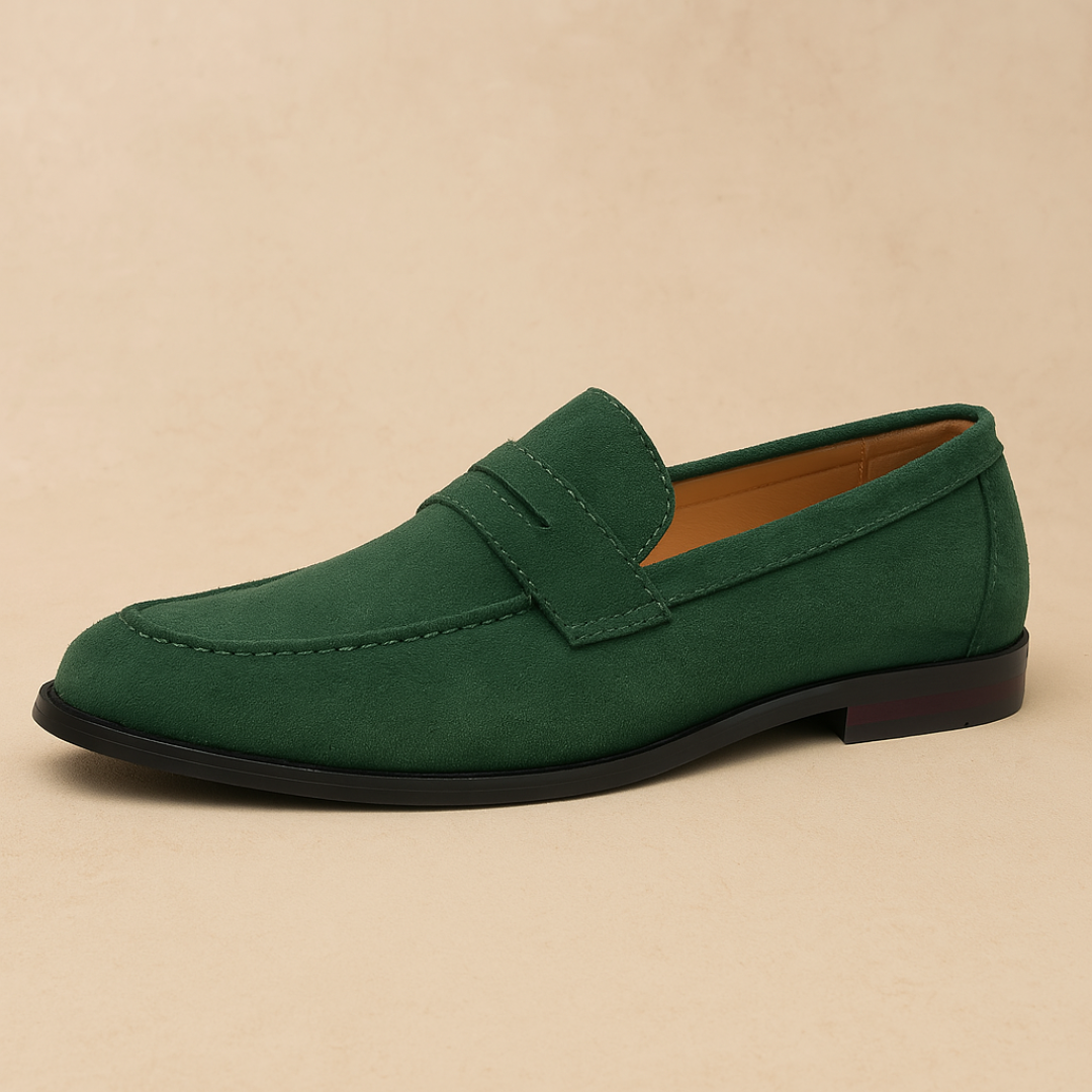 Klassische schwarze Herren-Loafer aus Leder. Elegante Slipper für Business & Freizeit. Bequeme Herrenschuhe.