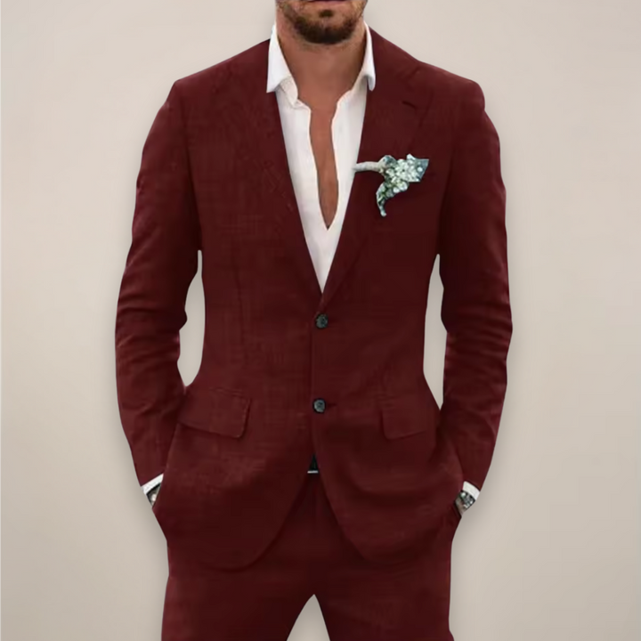 Festlicher Herren-Anzug für Hochzeiten oder Events. Eleganter Sommer-Zweiteiler, perfekt für stilvolle Gäste.
