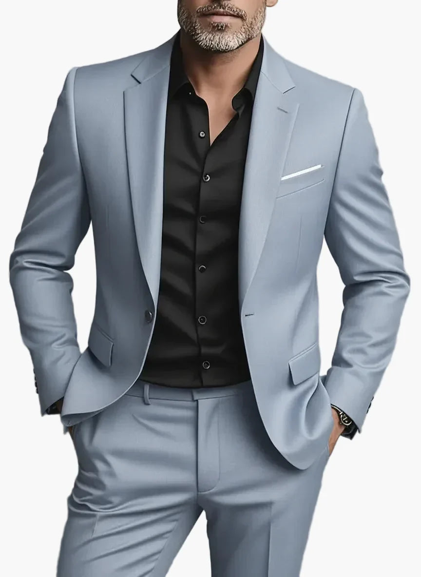 Modischer Herren Slim Fit Anzug, ideal als Hochzeitsanzug, Bewerbungsanzug oder formelle Abendmode.