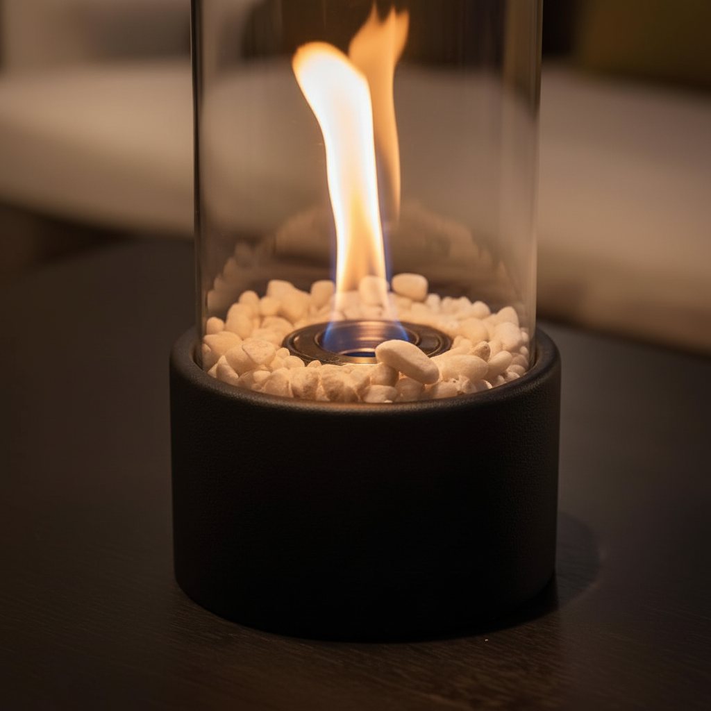 HearthLume Stimmungslicht Laterne mit Flammenlicht-Effekt, perfekt für eine warme, einladende Atmosphäre.
