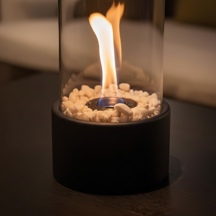 HearthLume Stimmungslicht Laterne mit Flammenlicht-Effekt, perfekt für eine warme, einladende Atmosphäre.