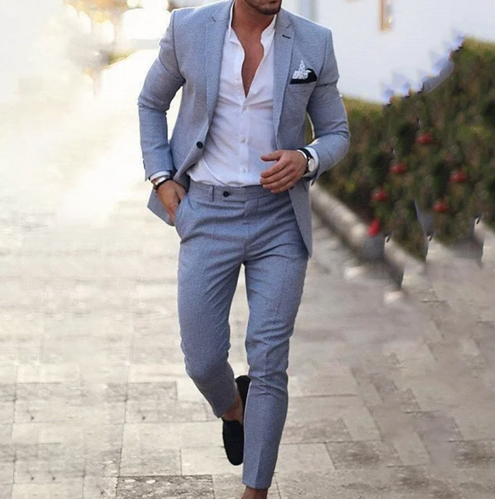 Herren Business Casual Set mit stilvollem Blazer und passender Hose für ein modernes, elegantes Männer-Outfit.