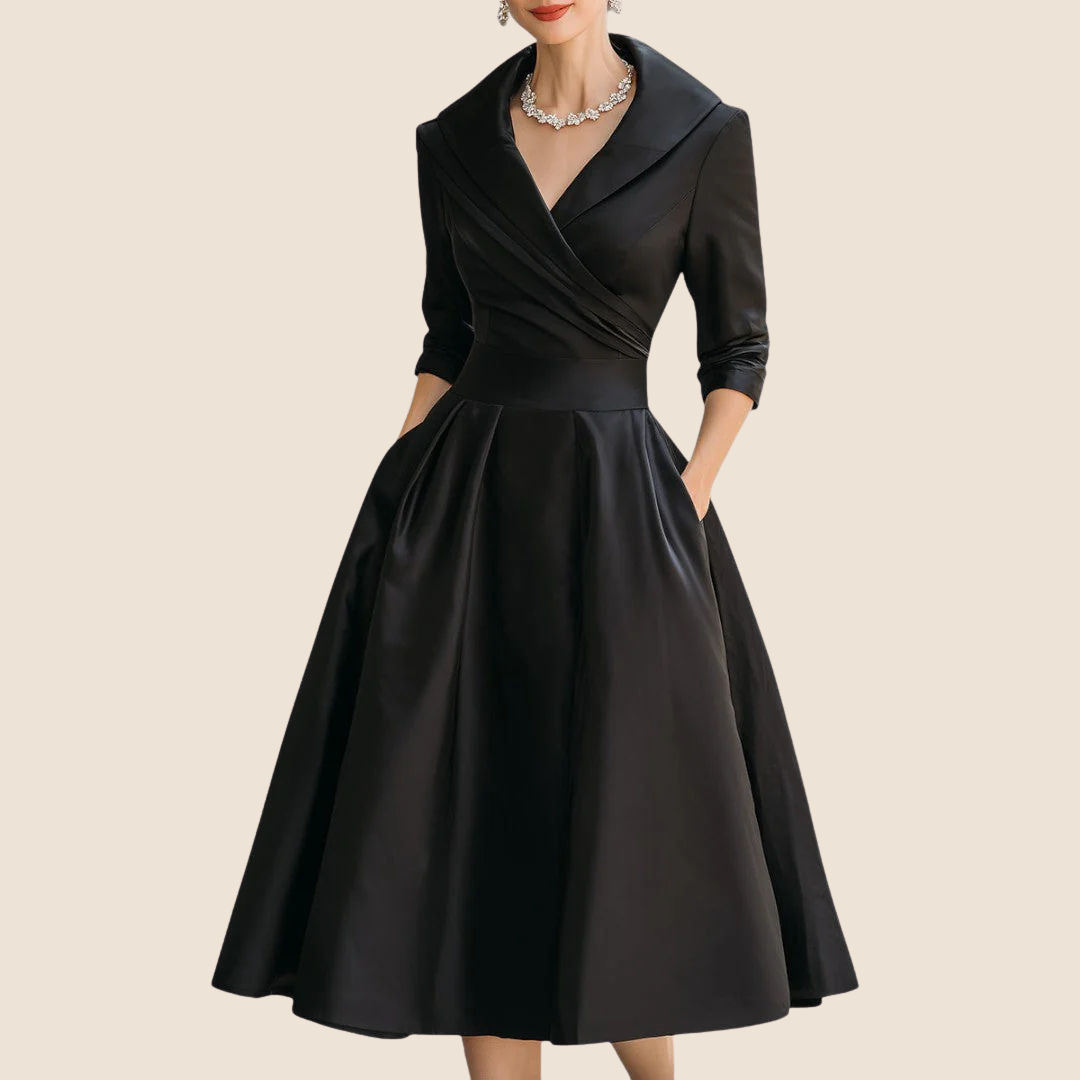 Damen elegantes Midikleid, zeitlos und festlich, perfekt für besondere Anlässe.