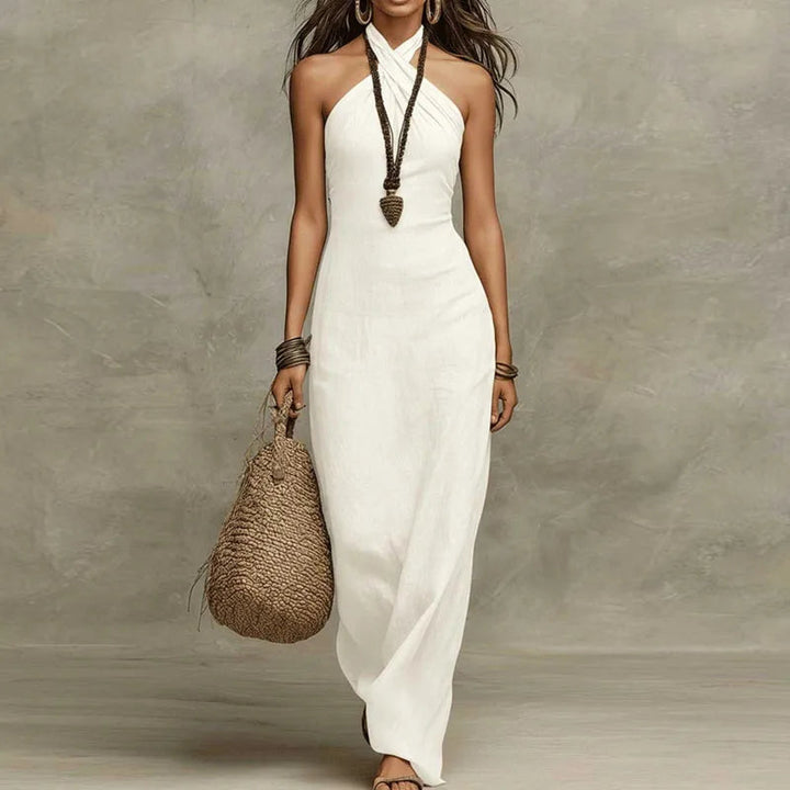 Figurbetontes Damen Minikleid mit elegantem Neckholder, perfekt für Sommer und Party.