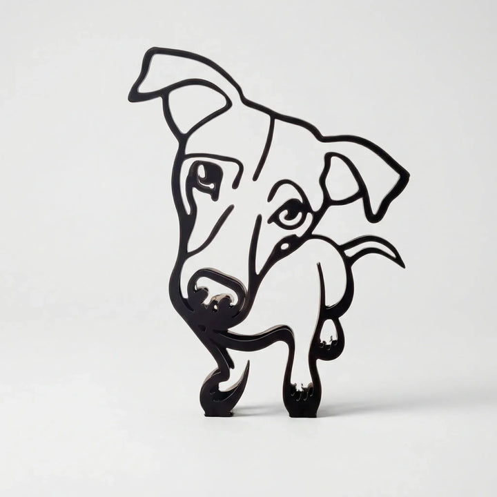 Geschenkidee: Minimalistische schwarze Hundesilhouette als einzigartiges Heimdekor für Tierliebhaber.