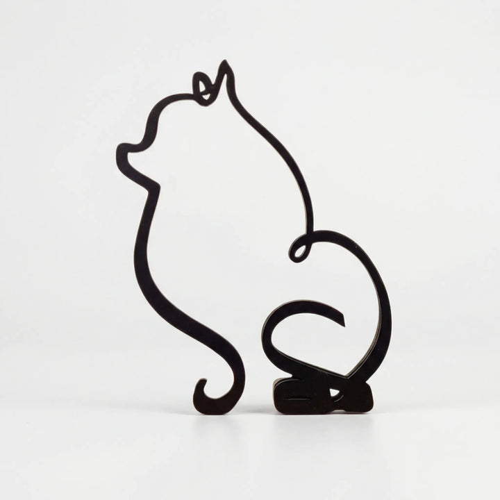 Elegante schwarze Hundesilhouette, minimalistische Wohndeko für jeden Stil, vielseitiger Dekoartikel.