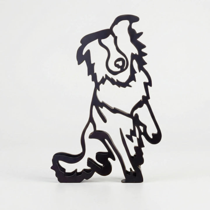 Beagle Hundesilhouette, minimalistisches schwarzes Dekoartikel, stilvolle Wohndeko und Geschenkidee.