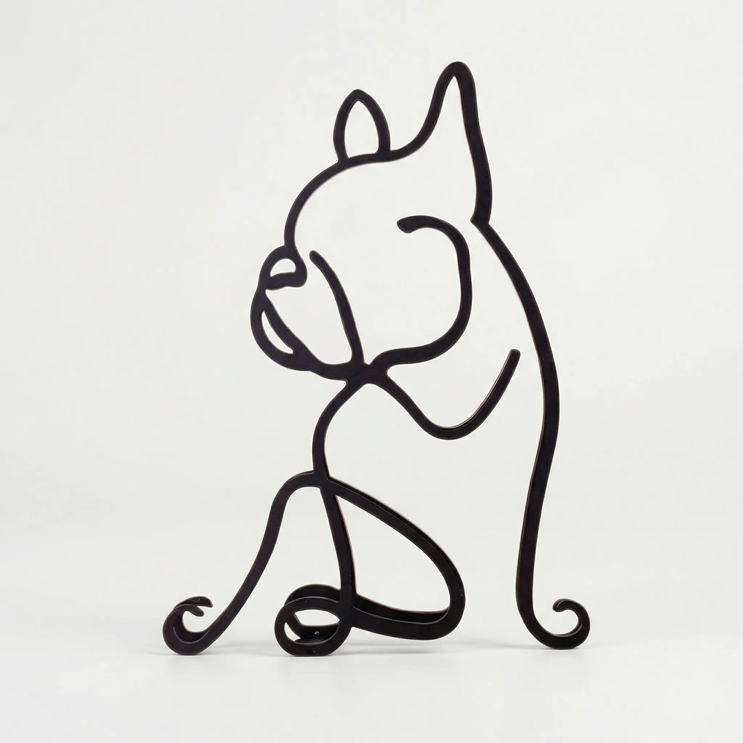 Jack Russell Hundesilhouette, minimalistische schwarze Tierfigur, moderne Wohndeko und Geschenkidee.