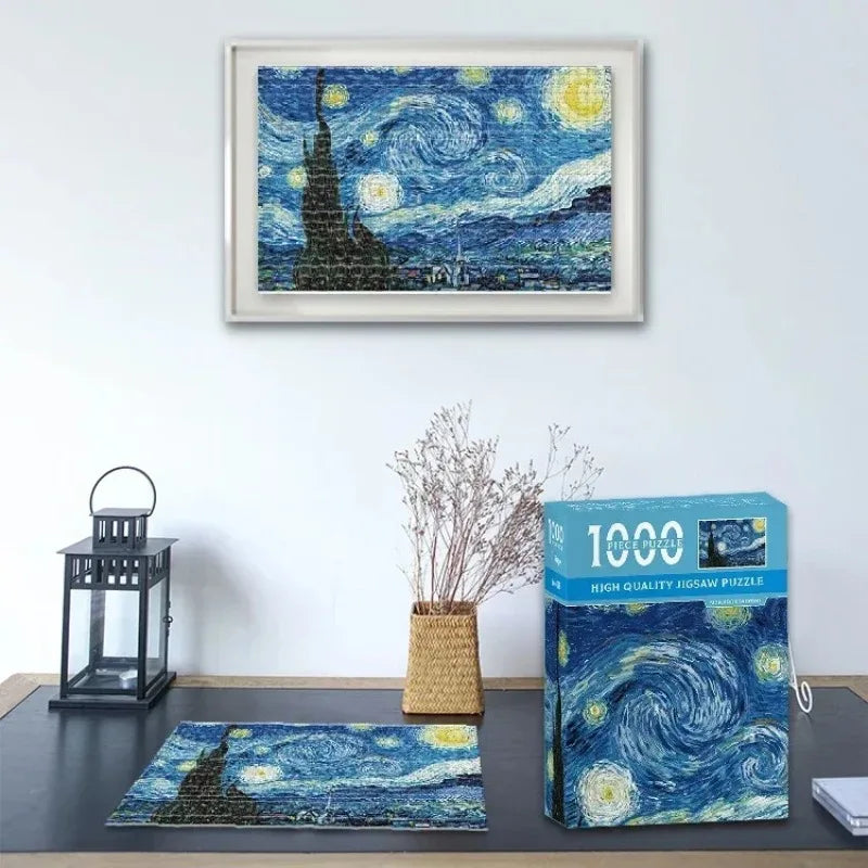 Tauchen Sie ein in Van Goghs "Sternennacht" mit diesem anspruchsvollen 1000-Teile-Puzzle.