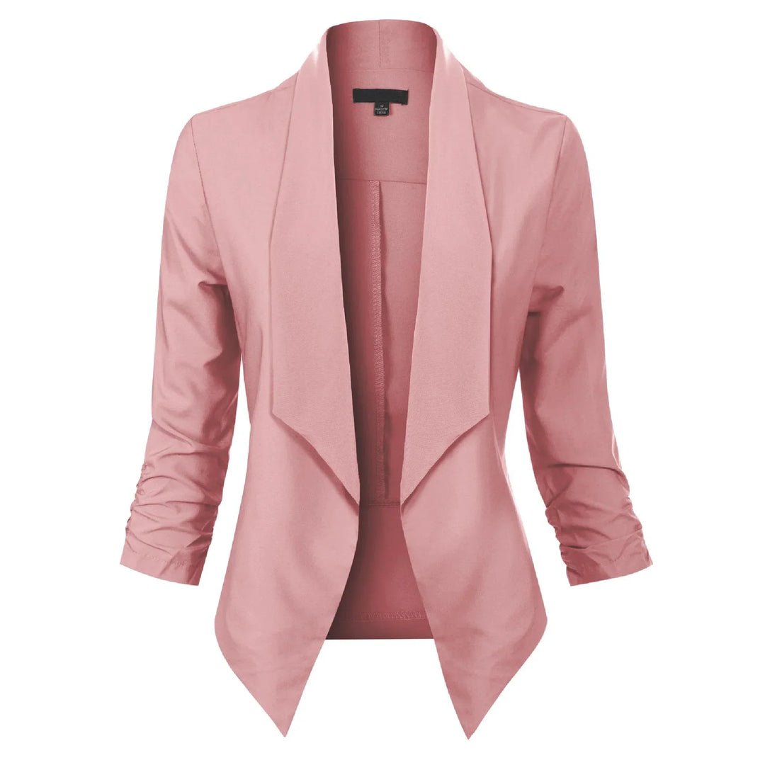 Modischer, eleganter Damen-Blazer mit langen Ärmeln, offene Passform, perfekt für moderne Looks.