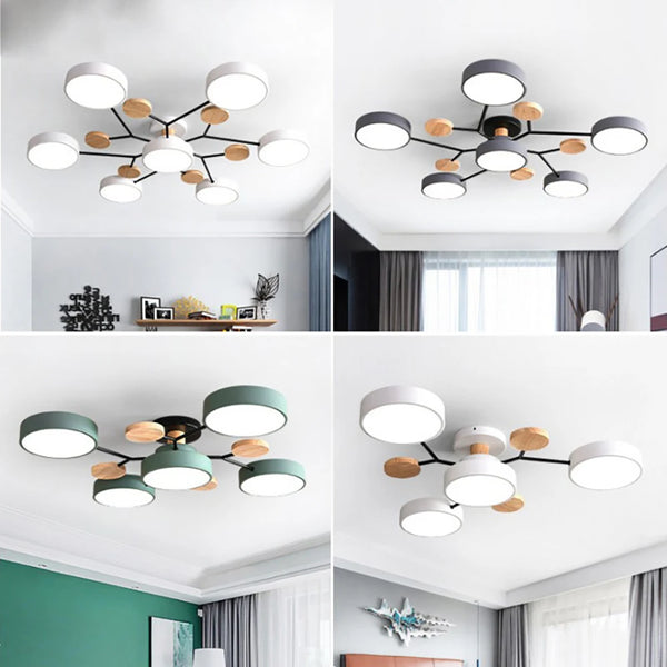 Minimalistische Design-LED-Deckenleuchte, rund, ideal für modernes Wohnzimmer oder Büro, schlanke Bauform.