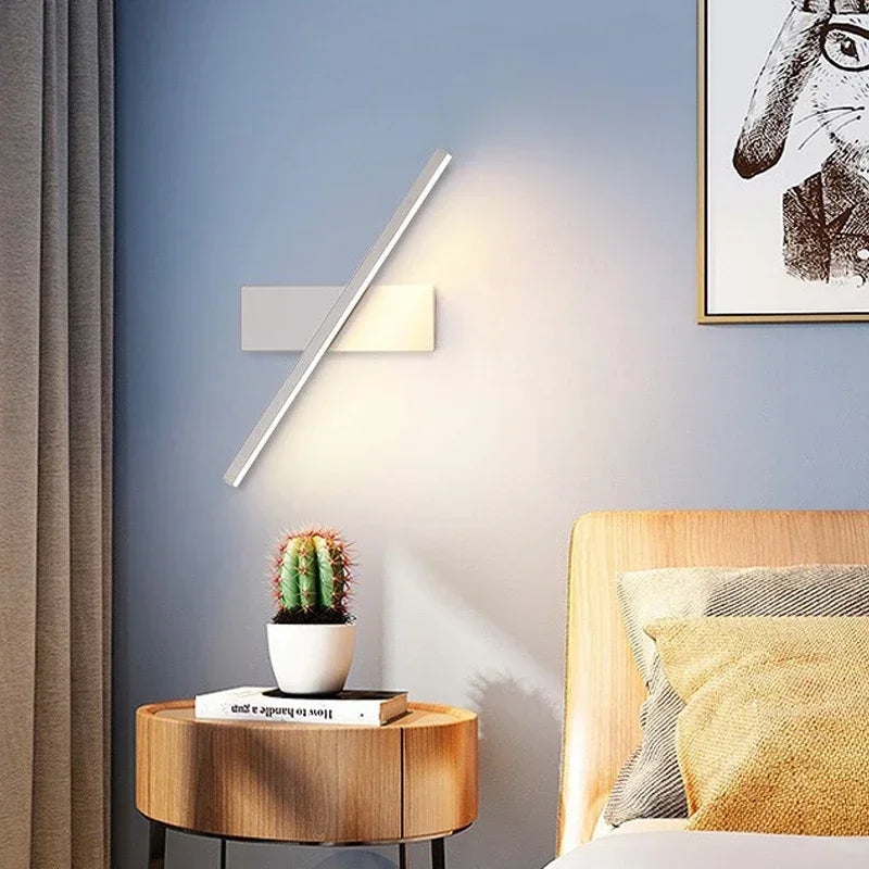 Design LED-Wandlampe drehbar, moderne Innenbeleuchtung für Wohnzimmer und Schlafzimmer, energieeffiziente Spiegelleuchte.