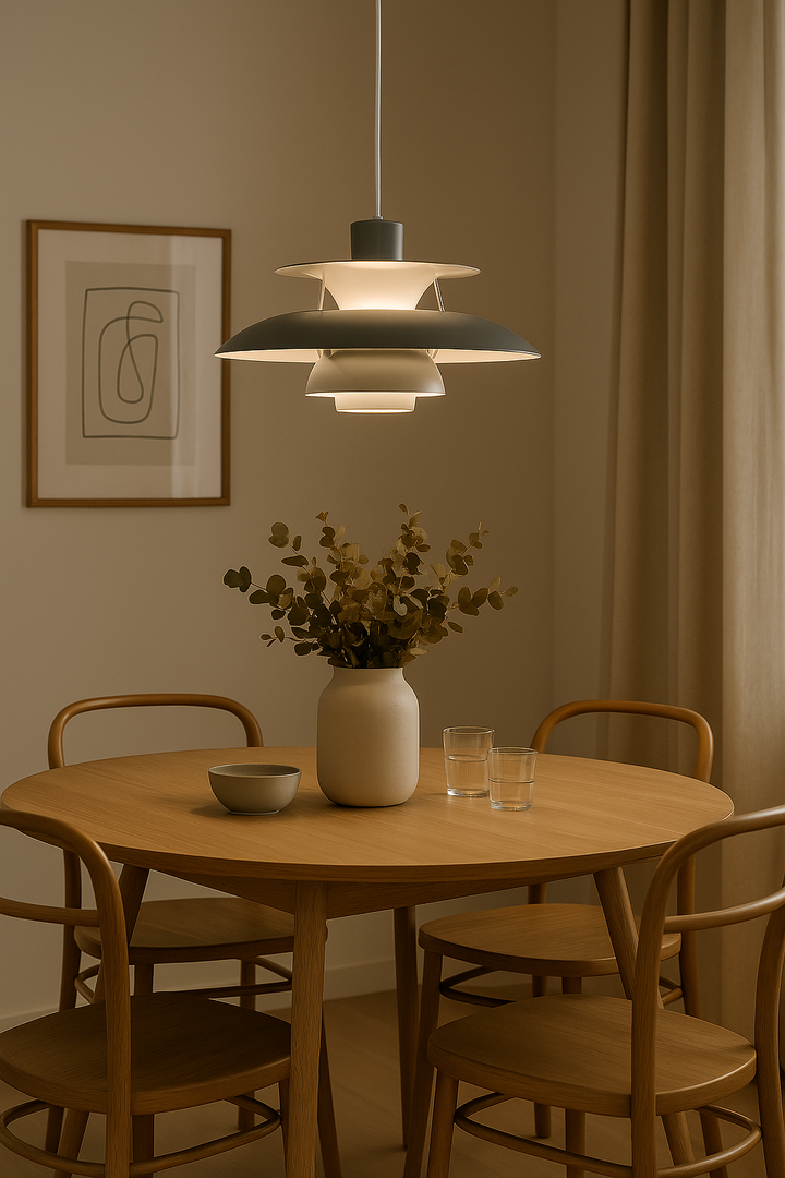 Minimalistische runde LED-Deckenlampe, dimmbar. Perfekt für moderne Wohnzimmer, warmweißes Licht.