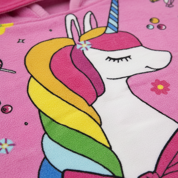 Süßes Einhorn Kapuzenhandtuch für Mädchen, weiches Frottee für Kinder nach Bad, Dusche oder am Strand.