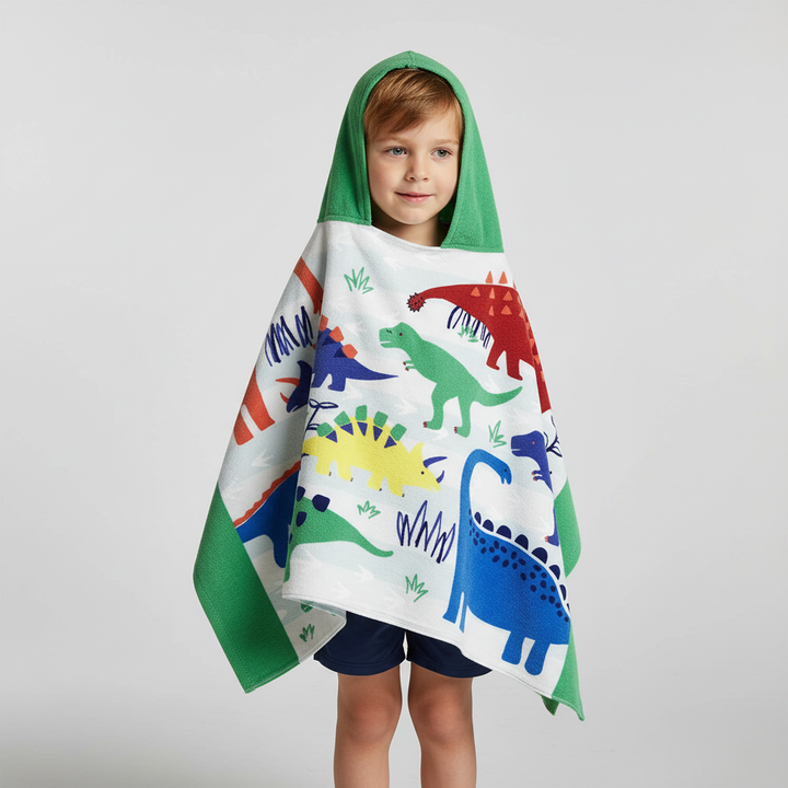 Praktisches Kapuzenbadetuch für Kinder, weich, schnelltrocknend, perfekt für Strand und Pool.