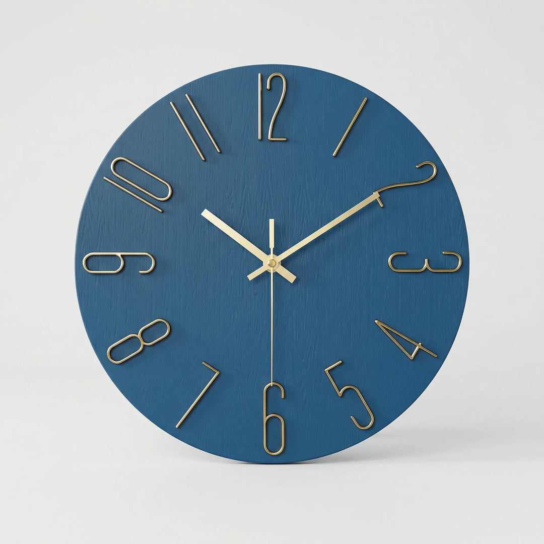 Stilvolle runde Wanduhr für modernes Wohnen, geräuschlose Dekoration für jeden Raum.