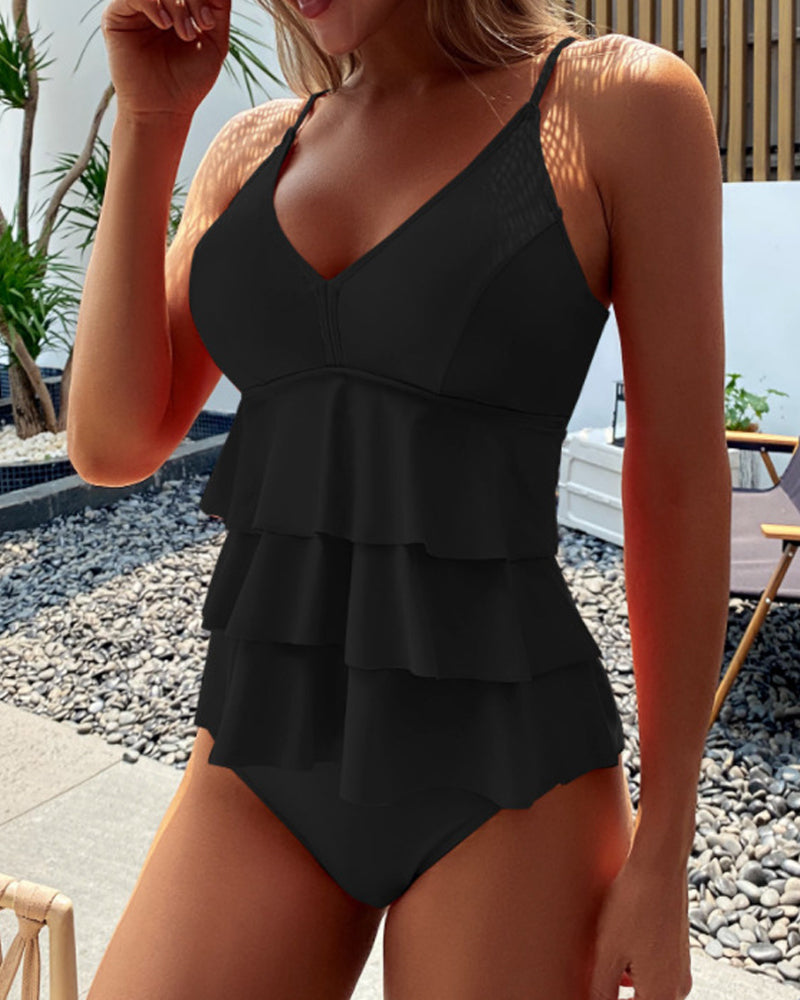 Bauchfreundlicher Damen Zweiteiliger Badeanzug, perfekter Komfort für entspannte Tage am Strand oder Pool.