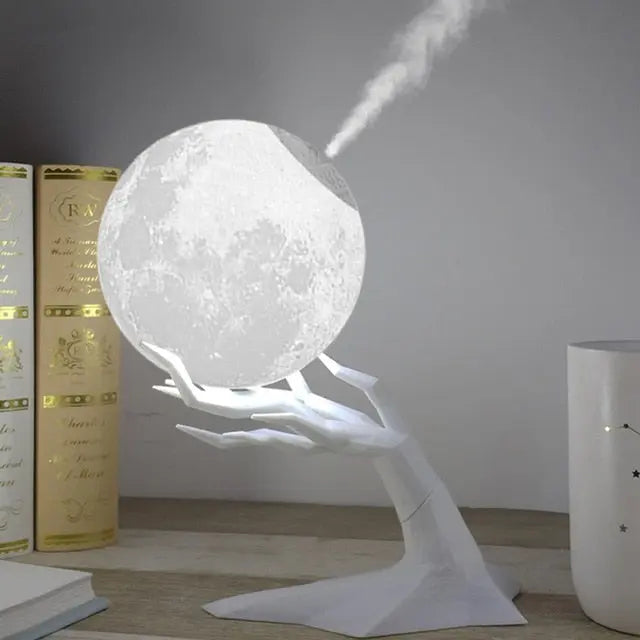 Modernes CalmAura Design Stimmungslicht & Luftbefeuchter. USB-betrieben, perfekt als Nachttischlampe & Dekoration.