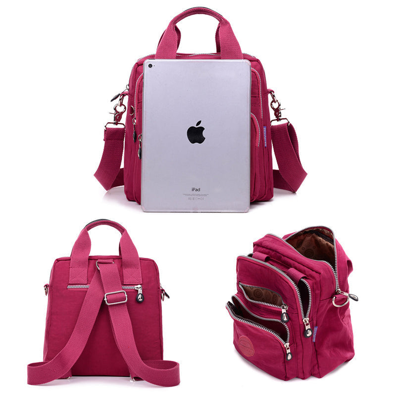 Multifunktionale Damen Alltagstasche: Wasserfeste Schultertasche, Rucksack oder Crossbody für Flexibilität.