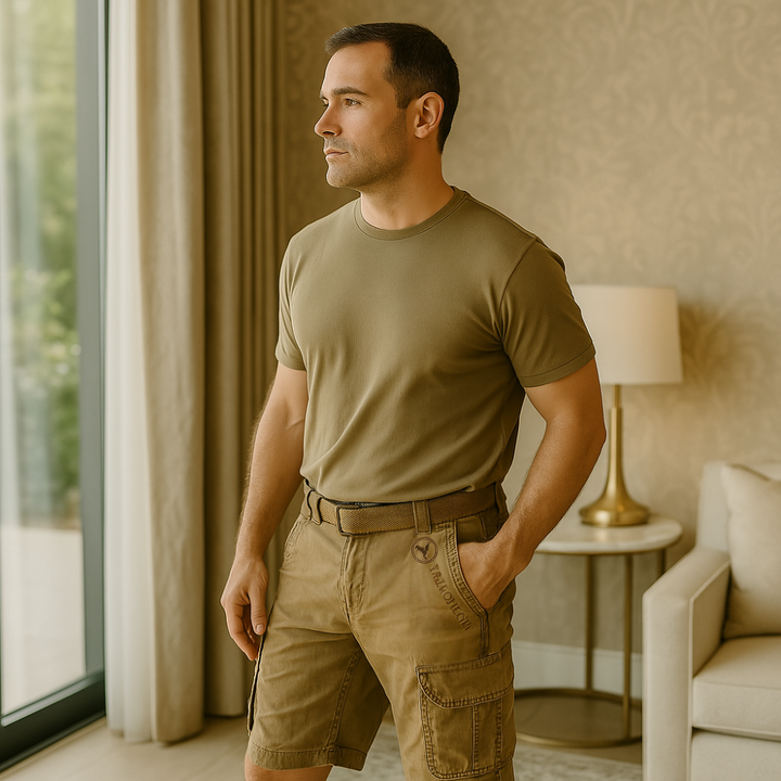 Vielseitige Männer Kurze Hose für Wanderungen, Reisen, Sport & entspannte Stadtbummel im Sommer.