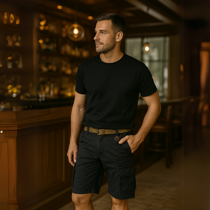 Entspannte Herren Freizeit Shorts, atmungsaktiv & bequem, ideal für warme Sommertage und Erholung.