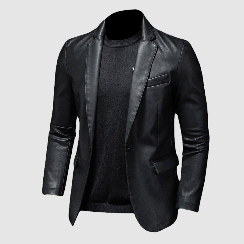 Elegante schwarze Herrenjacke für zeitlosen Stil & Komfort. Vielseitige Freizeitjacke, ideal für Abendmode.