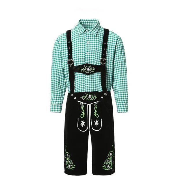 Stilvolles Herren Lederhosen Set für Oktoberfest, traditionelle bayerische Mode für besondere Feste.
