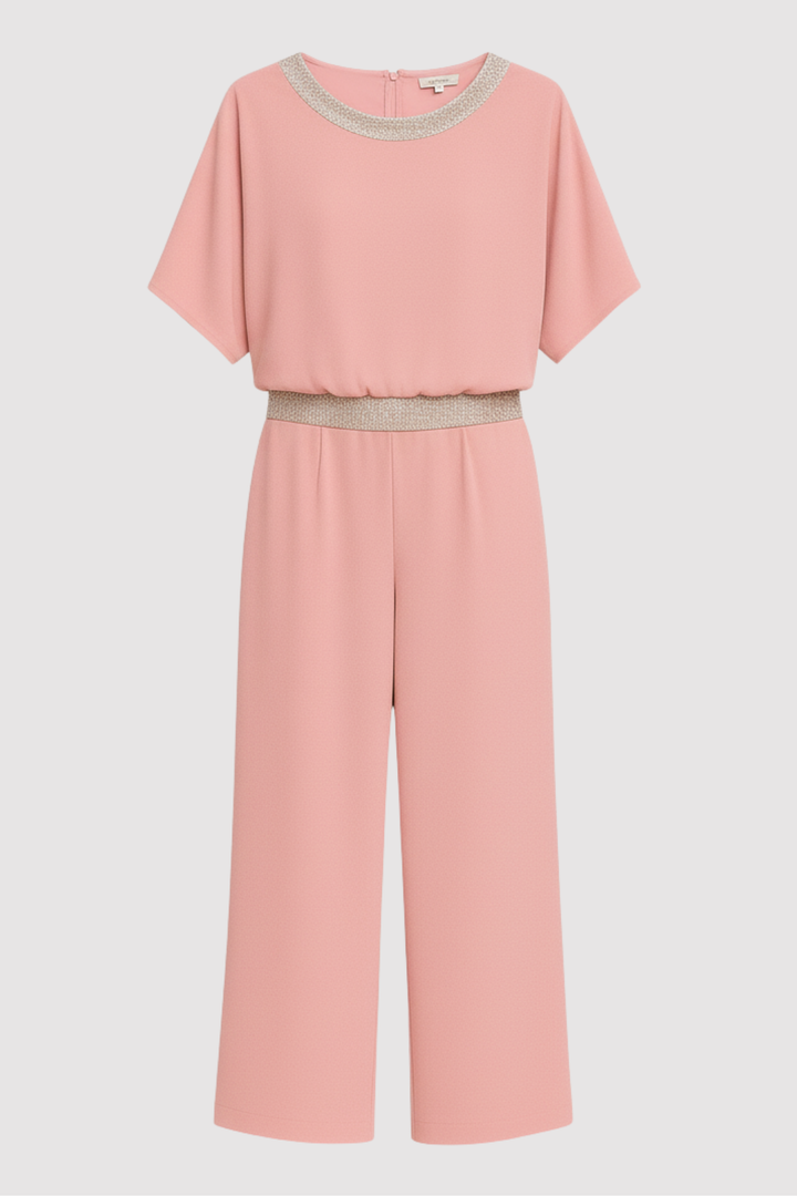 Elegantes Damen Zweiteiler Set mit Pailletten, locker geschnitten für Komfort, ideal für Büro & Abendmode.