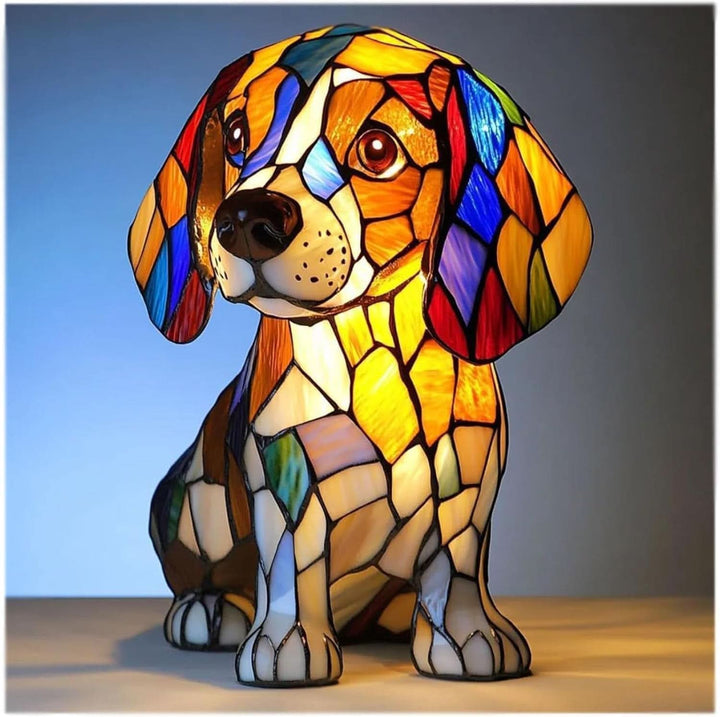 Nachtlicht Hund, LED Mosaiklampe, warmes Licht für Schlafzimmer & Kinderzimmer.