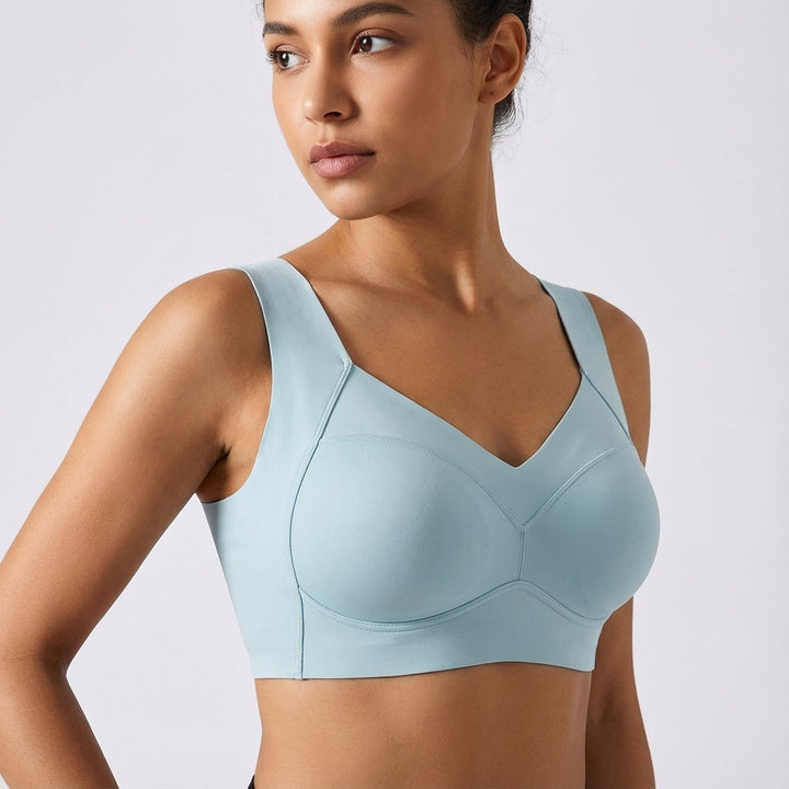 Stylischer Fitness BH Kayla, nahtlos, Push-Up für Damen. Hoher Halt und Komfort. Sportbekleidung.