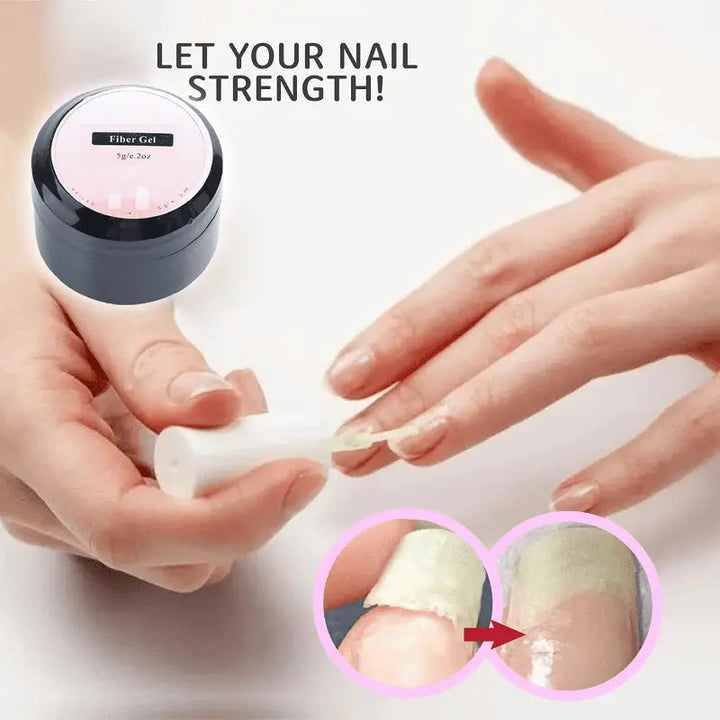 Flaschen des Nagelreparatur Gels UV-lichtfrei. Pflegeprodukt zur Nagelstärkung und Reparatur brüchiger Nägel.