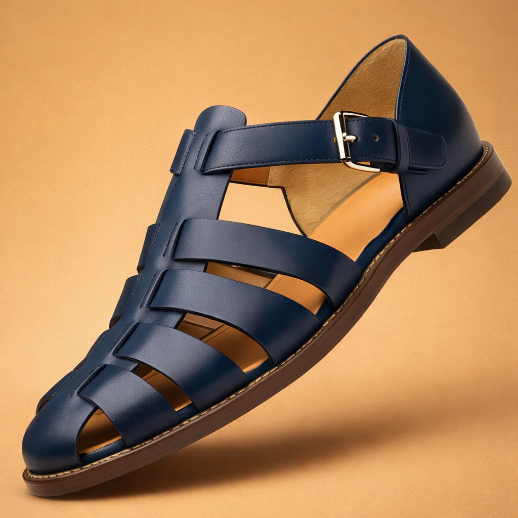 Hochwertige Herren Freizeitsandalen mit ergonomischem Fußbett. Perfekt für Komfort den ganzen Tag.