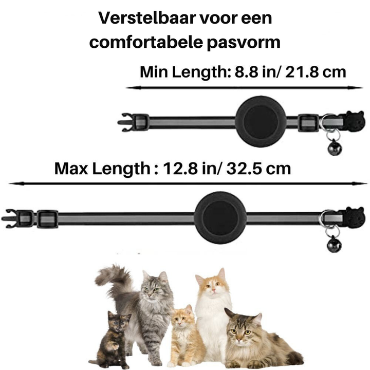 Hochwertiges Katzenhalsband mit GPS-Halterung und innovativem Sicherheitsverschluss für maximale Sicherheit.