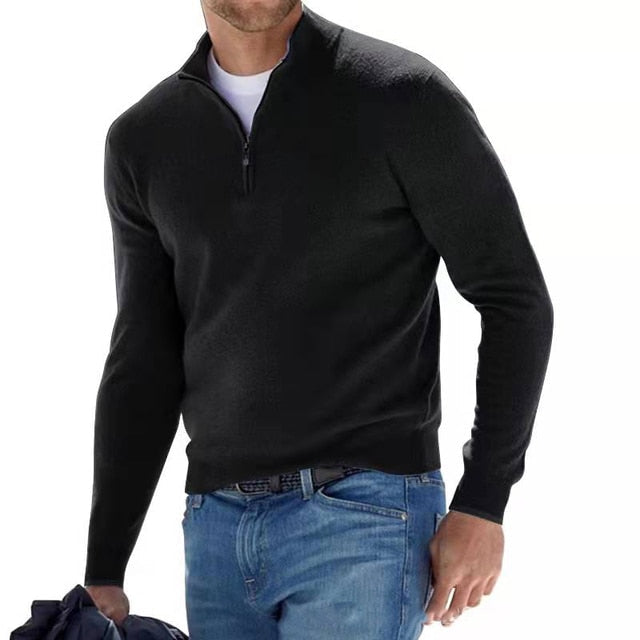 Komfortabler Herren Pullover mit V-Ausschnitt aus weichem Strick, ideal für Alltag und Freizeit im Winter.
