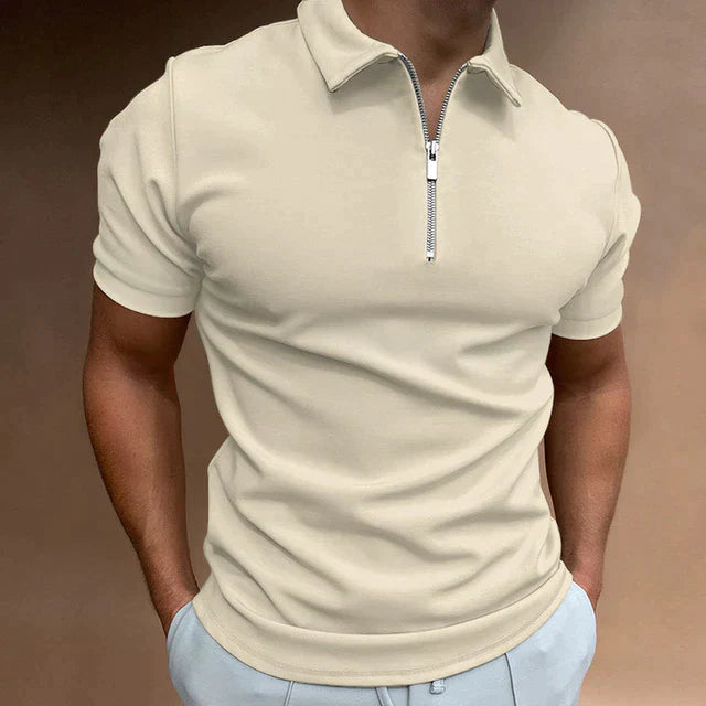 Bequemes Herren Polohemd mit Reißverschluss, perfekt für Frühling, Sommer & Herbst, weicher Komfort.