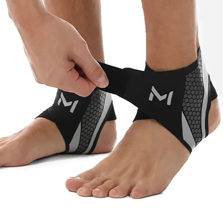 Ganze Ansicht der verstellbaren Knöchelstütze, zeigt ergonomisches Design und hochwertige Verarbeitung.