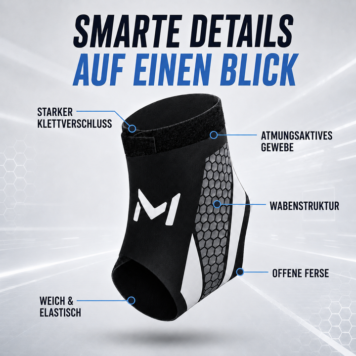 Leichte Sportbandage für das Fußgelenk, ideal für Läufer, bietet zuverlässigen Schutz und Stabilität.