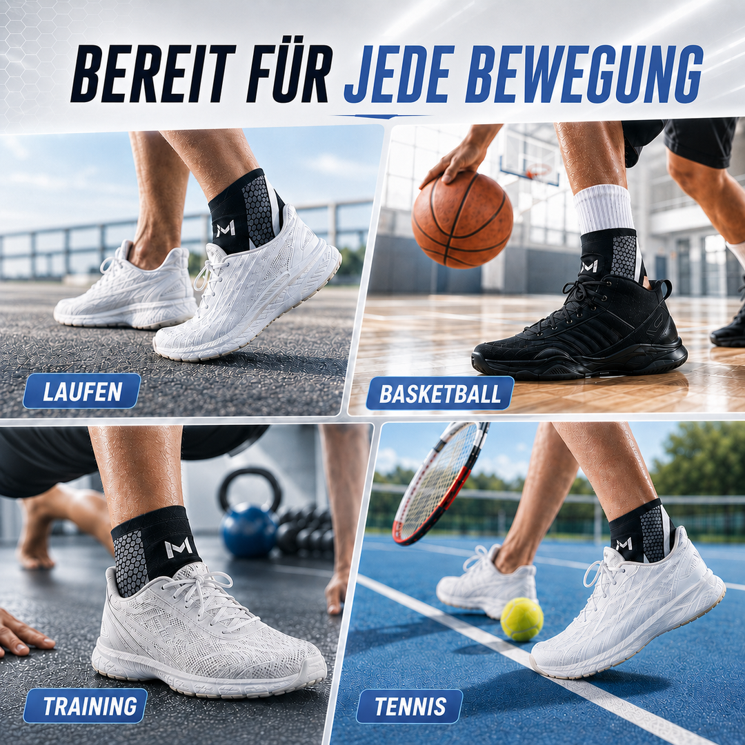 Atmungsaktive Knöchelstütze für Komfort und Stabilität des Fußgelenks während langer Trainingseinheiten.