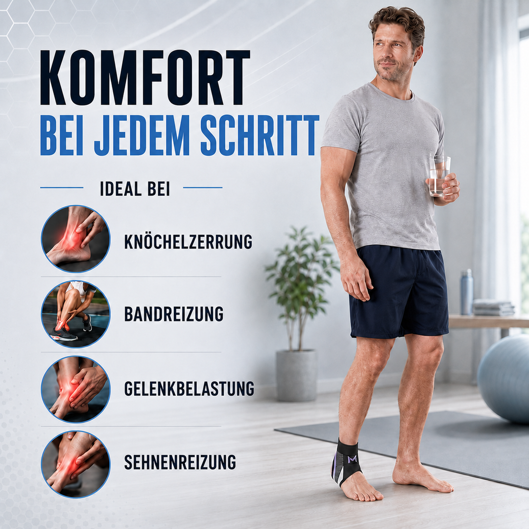 Ergonomische Knöchelstütze für optimale Gelenkunterstützung beim intensiven Training und allen Sportarten.