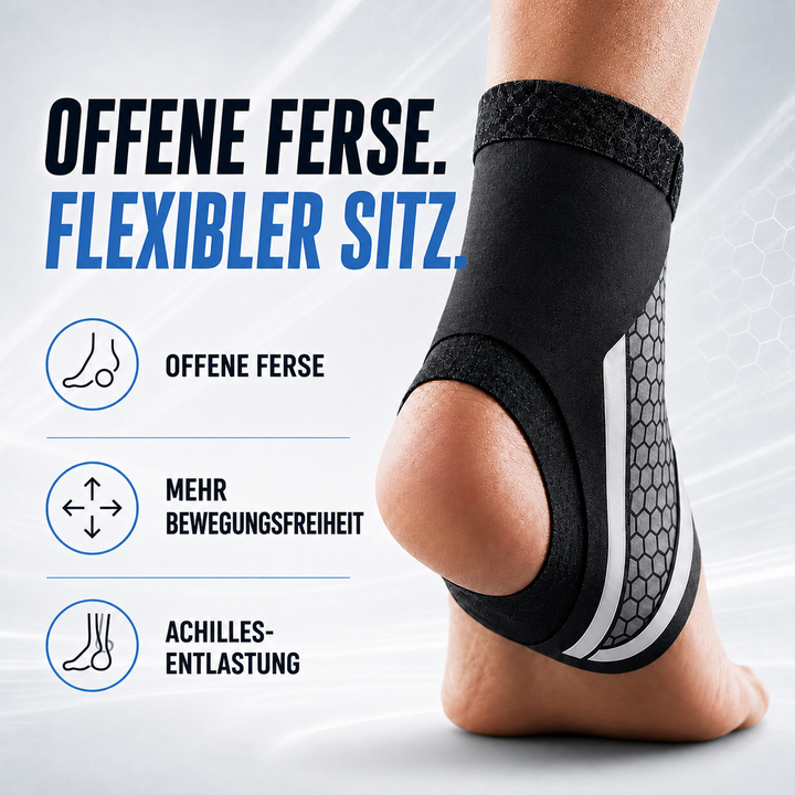 Unisex Fußgelenkbandage in Schwarz, verstellbar, für Damen und Herren beim Training und im Alltag.