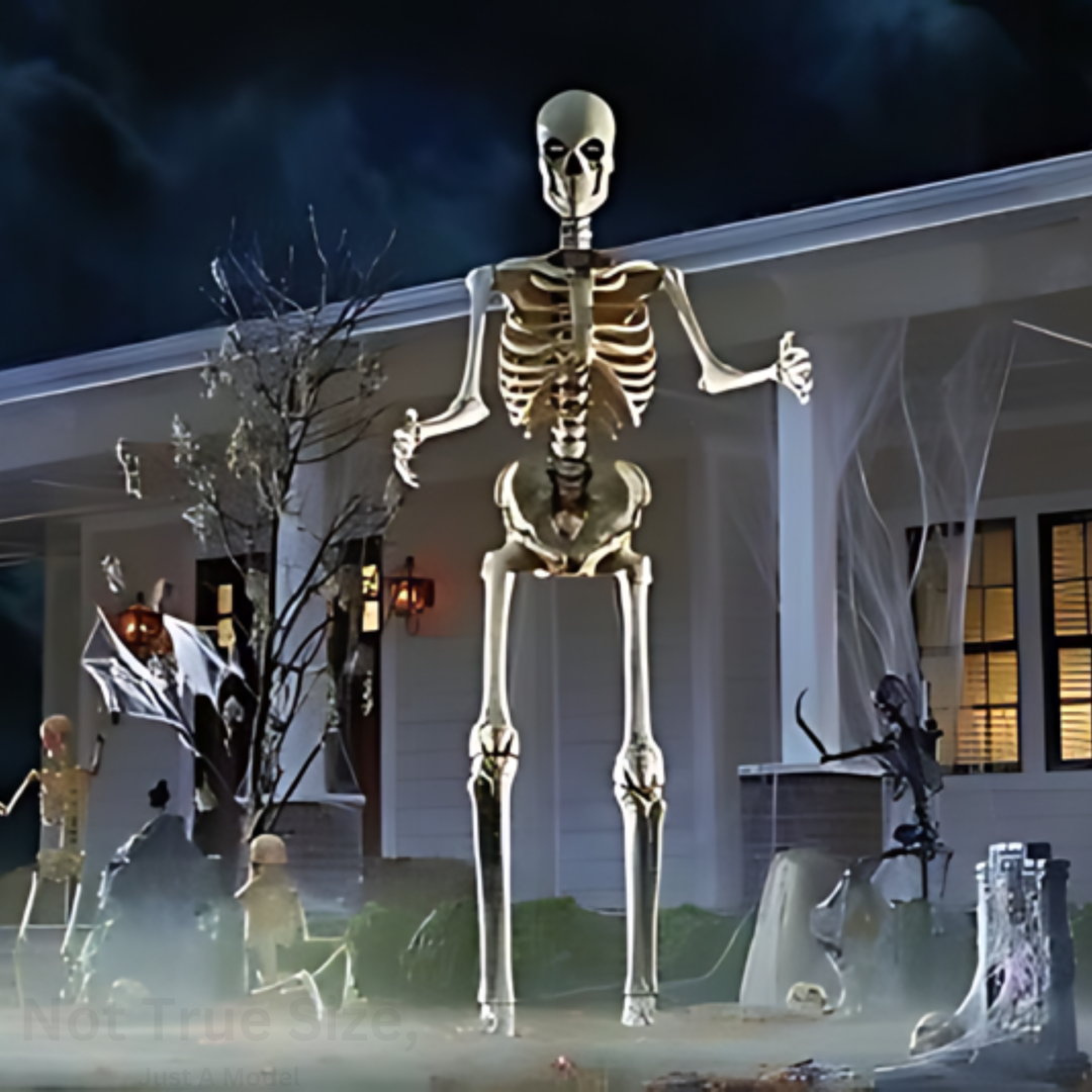 Animiertes Ganzkörper Skelett für Halloween, gruseliger Blickfang für Indoor & Outdoor Partys.