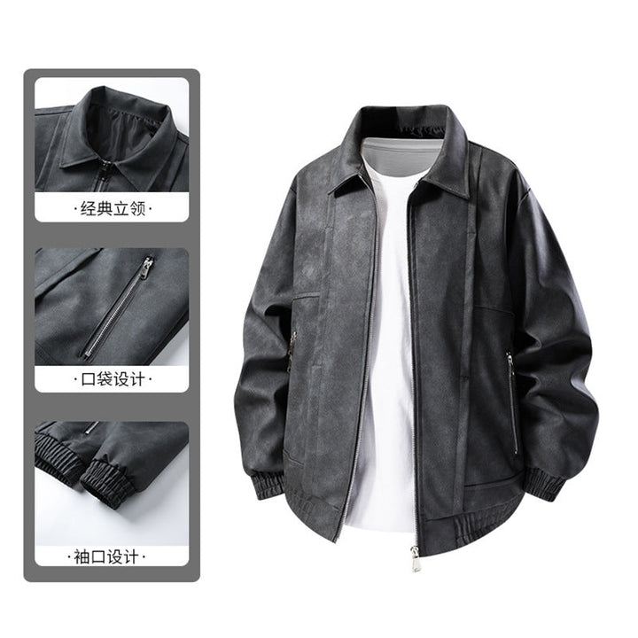 Lässige Herren Bomberjacke mit elastischen Bündchen, klassischem Kragen, stylisch für urbane Outfits und Freizeit.