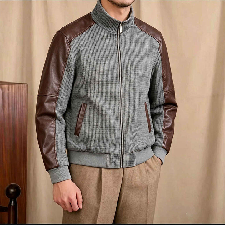 Graue Herren Freizeitjacke, sportlicher Stil, ideal für Outdoor- & Übergangs-Casual-Mode.