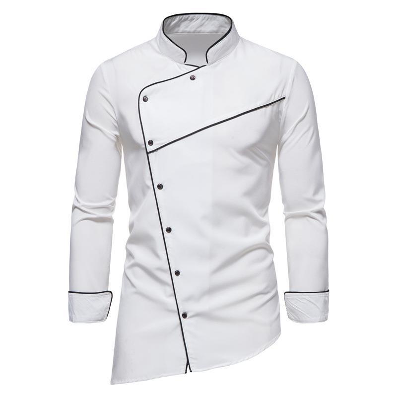 Professionelle Herren Kochjacke mit Kontrastdetails, ideale Arbeitskleidung für Köche in der modernen Gastronomieküche.