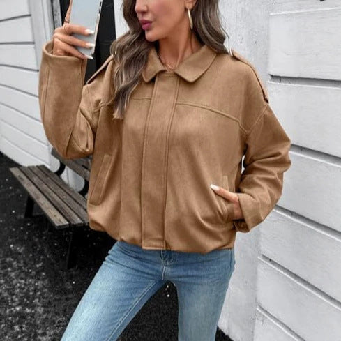 Modische Oversized Damenjacke für Frühling & Herbst; leichte, luftige Übergangsjacke für stilvolle Frauen.