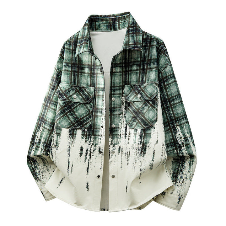 Komfortable Herbstjacke für Männer: Lässige Karo Hemdjacke mit langen Ärmeln, Streetwear.