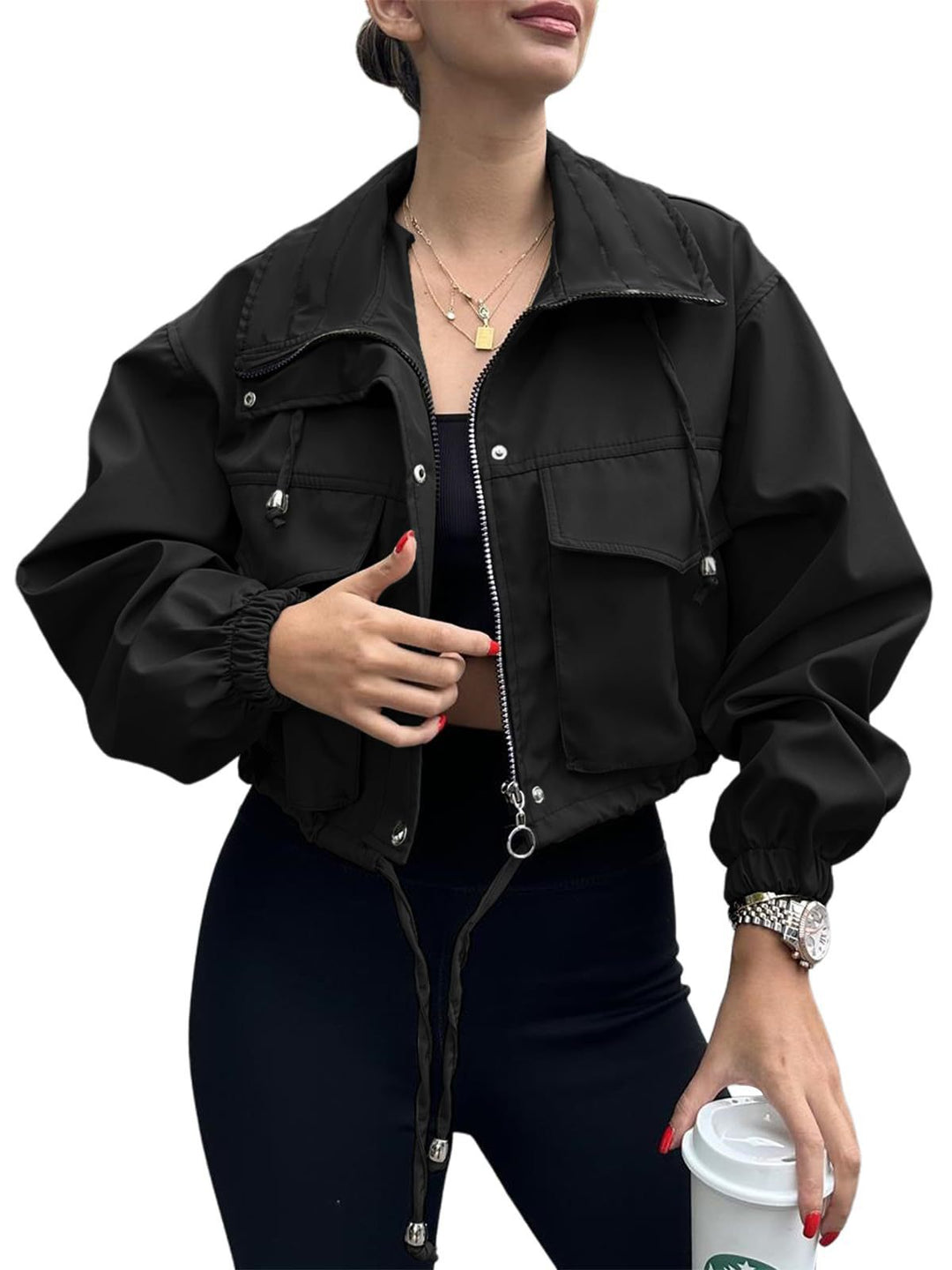 Robuste leichte Damen Outdoor-Kurzjacke, sportlich & funktionell, ideal für Frühjahrs- und Herbstaktivitäten.