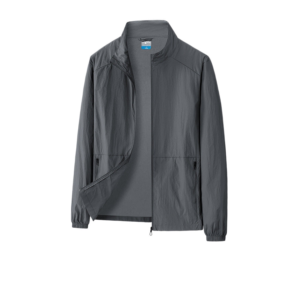 Leichtgewicht Herren Sportjacke in Schwarz, atmungsaktiv, perfekt für Laufen & Outdoor-Aktivitäten.