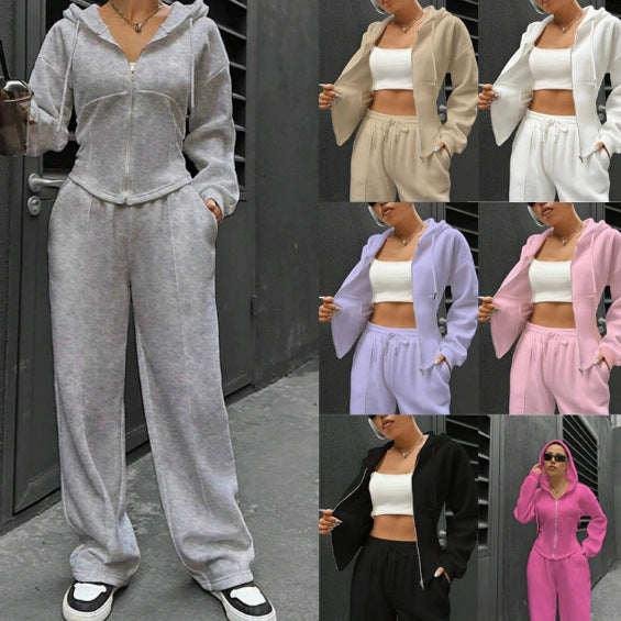 Damen Trainingsanzug Set: Bequemer Hoodie & weite Jogginghose für Freizeit, Sport & Alltag, stylisch.
