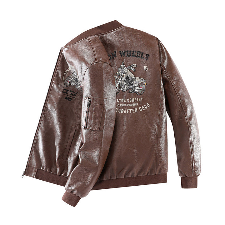 Stilvolle Herren Freizeitjacke im Bomber-Stil mit einzigartigen Stickereien, trendige Herrenmode.